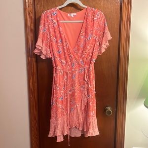 Coral Flutter Dress